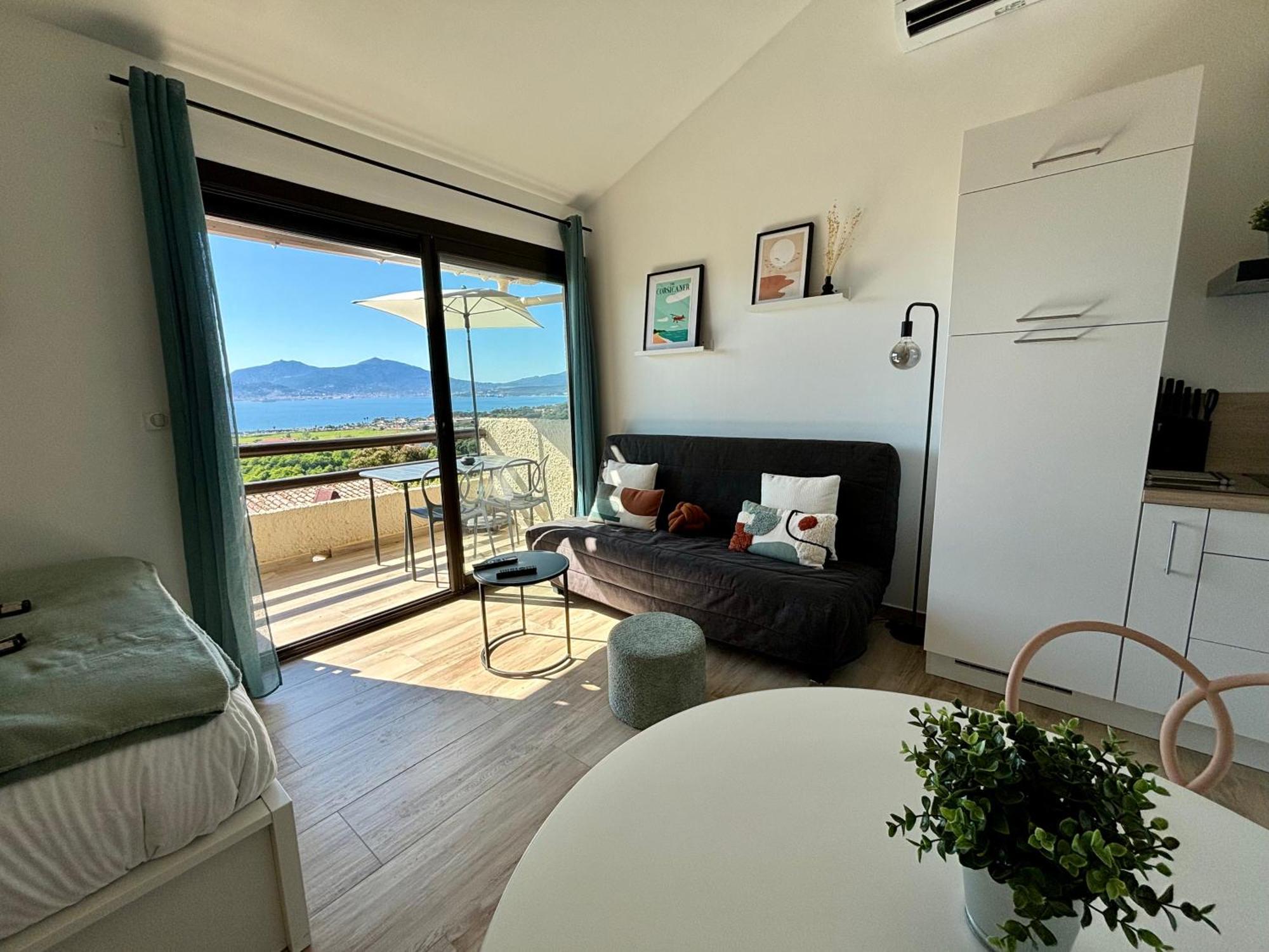 Studio Vue Mer A Porticcio Piscine Et Parking Dış mekan fotoğraf