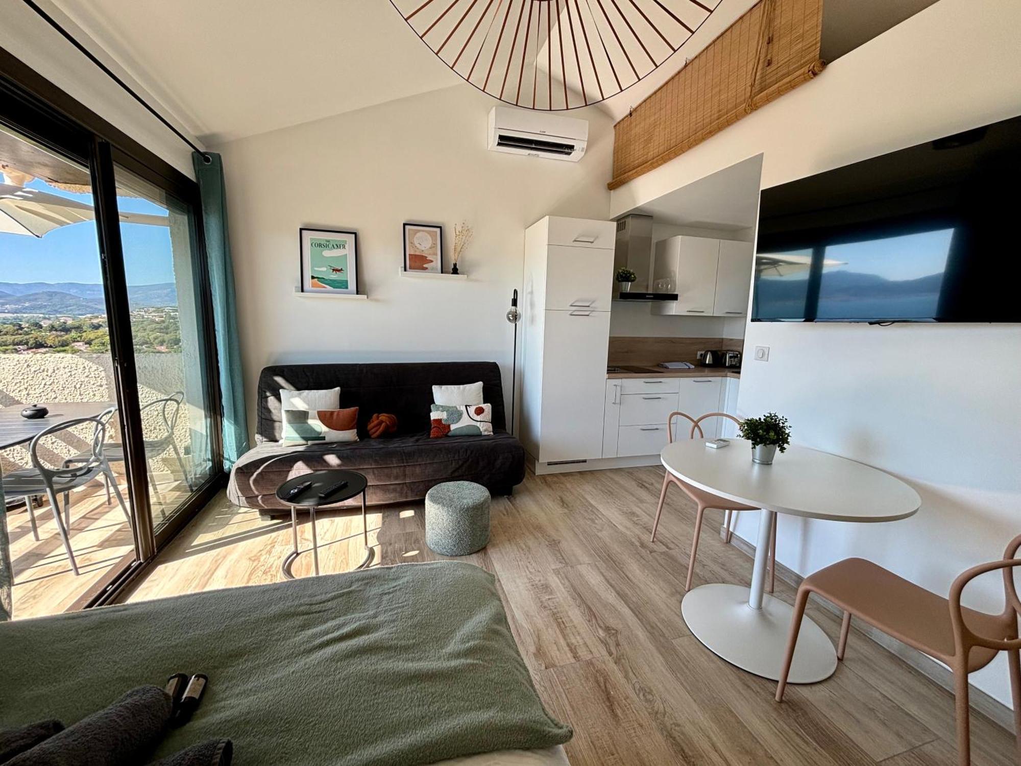 Studio Vue Mer A Porticcio Piscine Et Parking Dış mekan fotoğraf