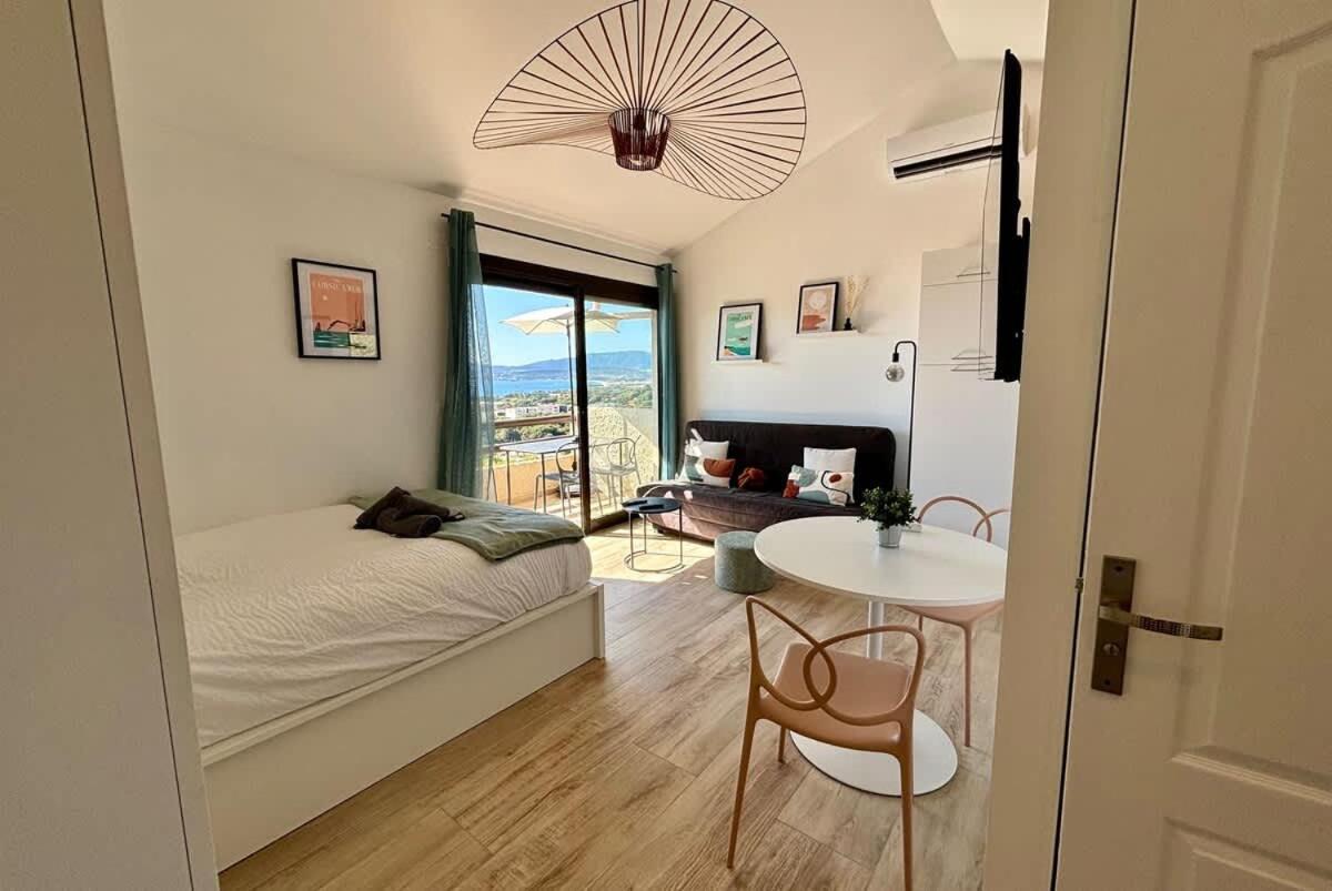 Studio Vue Mer A Porticcio Piscine Et Parking Dış mekan fotoğraf