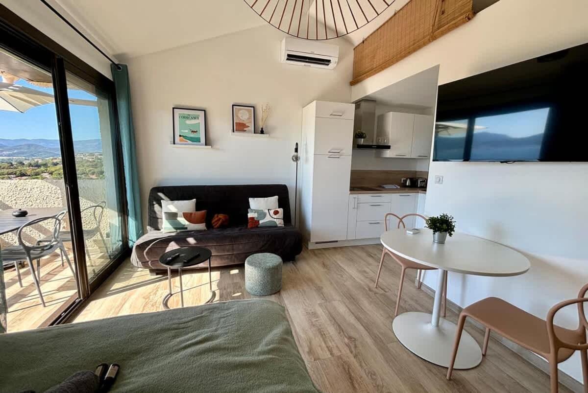 Studio Vue Mer A Porticcio Piscine Et Parking Dış mekan fotoğraf